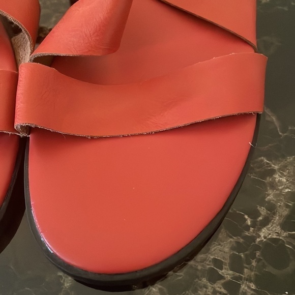 Forever 21 Red Vegan Leather Criss Cross Strappy Sandals - Picture 2 of 10